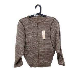 Vintage Brown Knit Sweater Pullover Medium Fit Soft Warm Cozy Chic Design Unisex